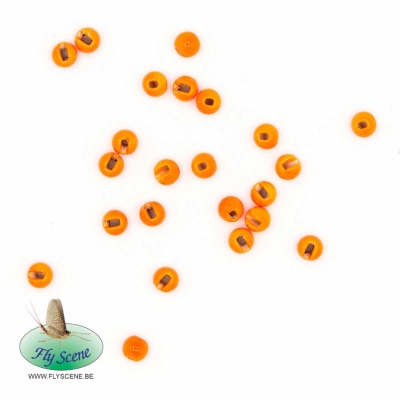 Tungstenperlen Slotted - Fluo Orange 3,3mm