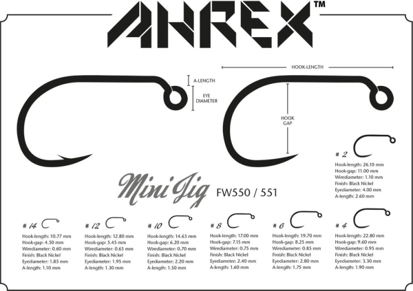 Ahrex FW550 Mini Jig Haken #12