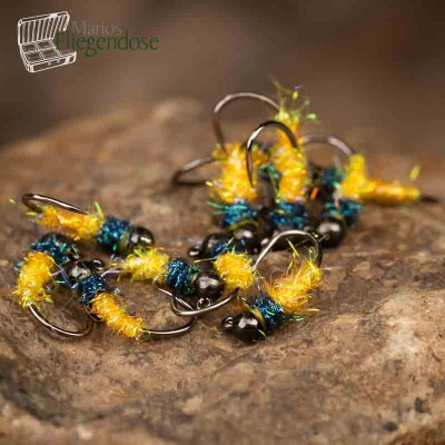Caddis Pupa Jig Yellow #16 / 2,5mm Perle