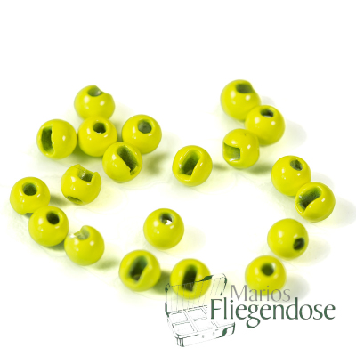 Tungsten Slotted Beads Fluo Yellow 3,8mm
