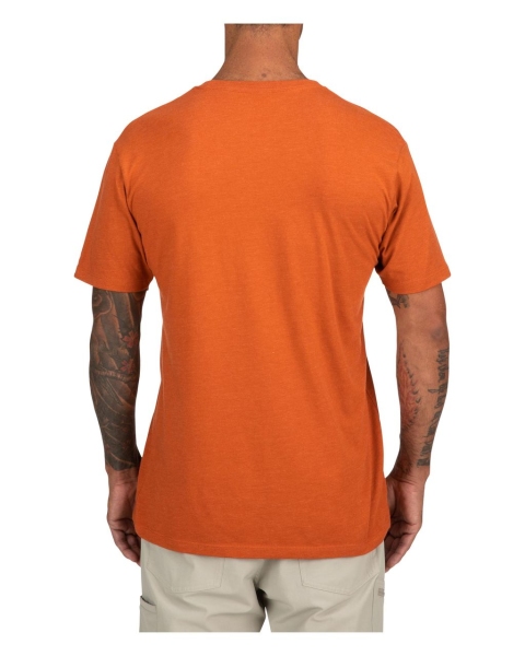 Simms Trout Outline T-Shirt Adobe Heather M