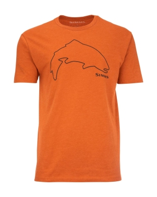 Simms Trout Outline T-Shirt Adobe Heather M
