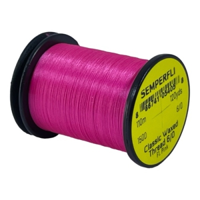Semperfli Classic Waxed Thread 6/0 - 110m Fluoro Pink